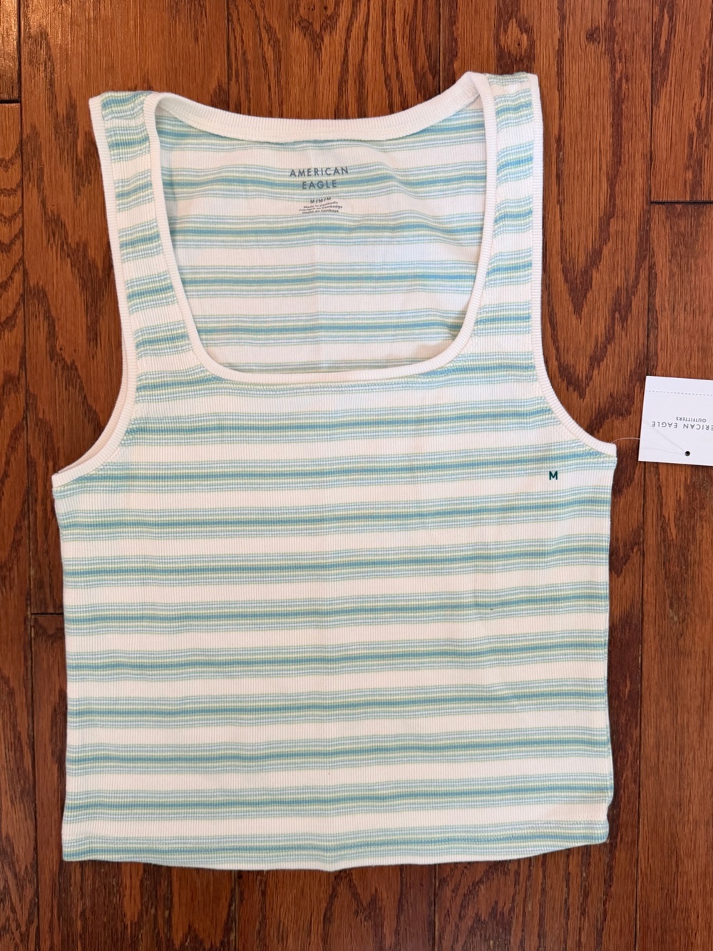 NWT. American Eagle Outfitters. Striped Ribbed Tank Top. Size M.